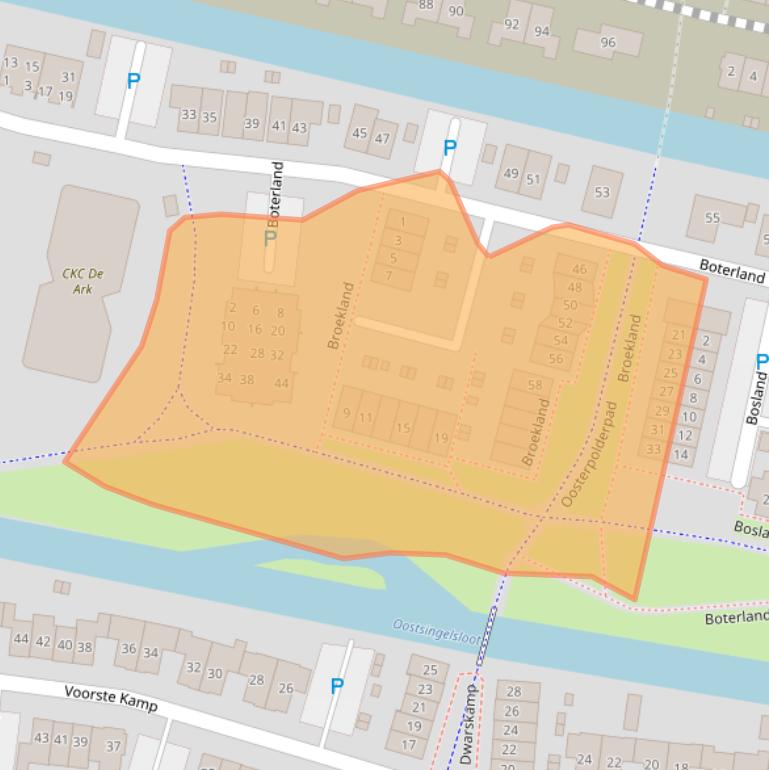 Kaart van postcodegebied 3751KC.