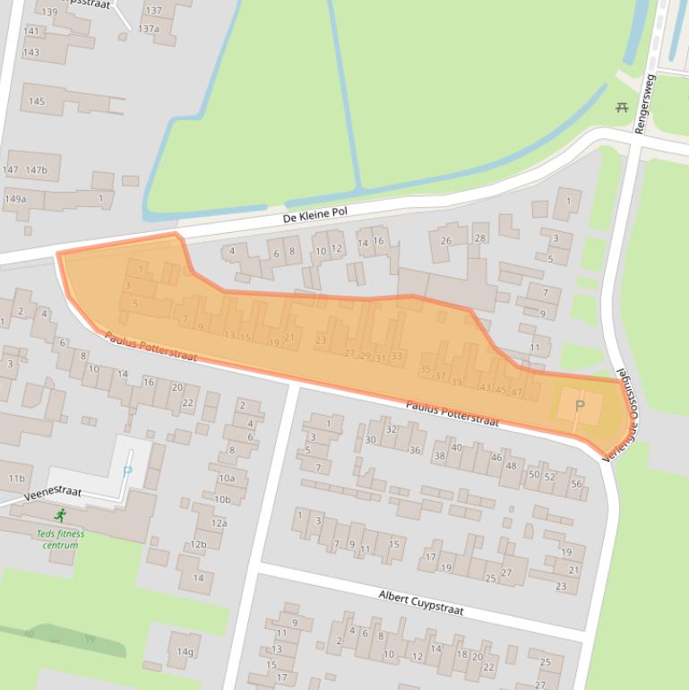 Kaart van postcodegebied 3751VA.