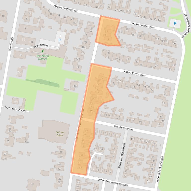 Kaart van postcodegebied 3751VH.