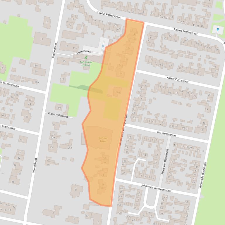 Kaart van postcodegebied 3751VK.