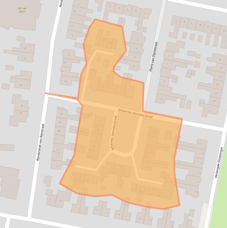 Kaart van postcodegebied 3751VM.