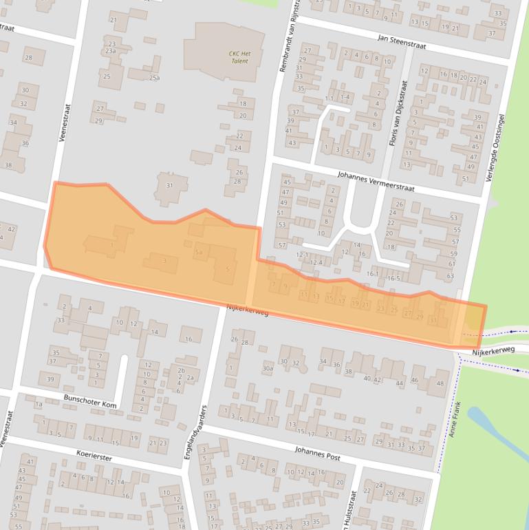 Kaart van postcodegebied 3751XA.