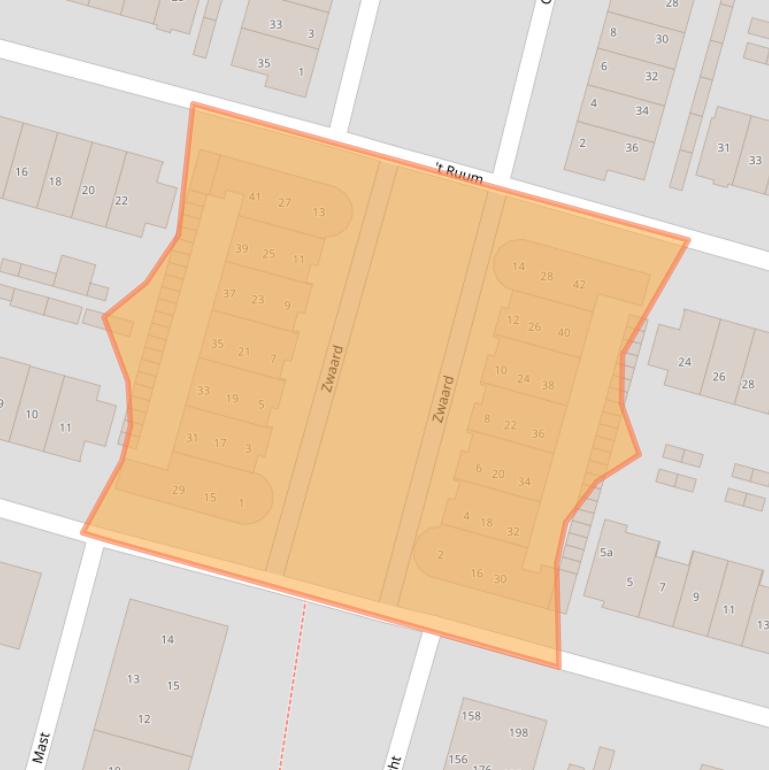 Kaart van postcodegebied 3751ZW.