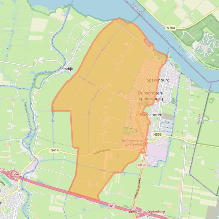 Kaart van postcodegebied 3752.