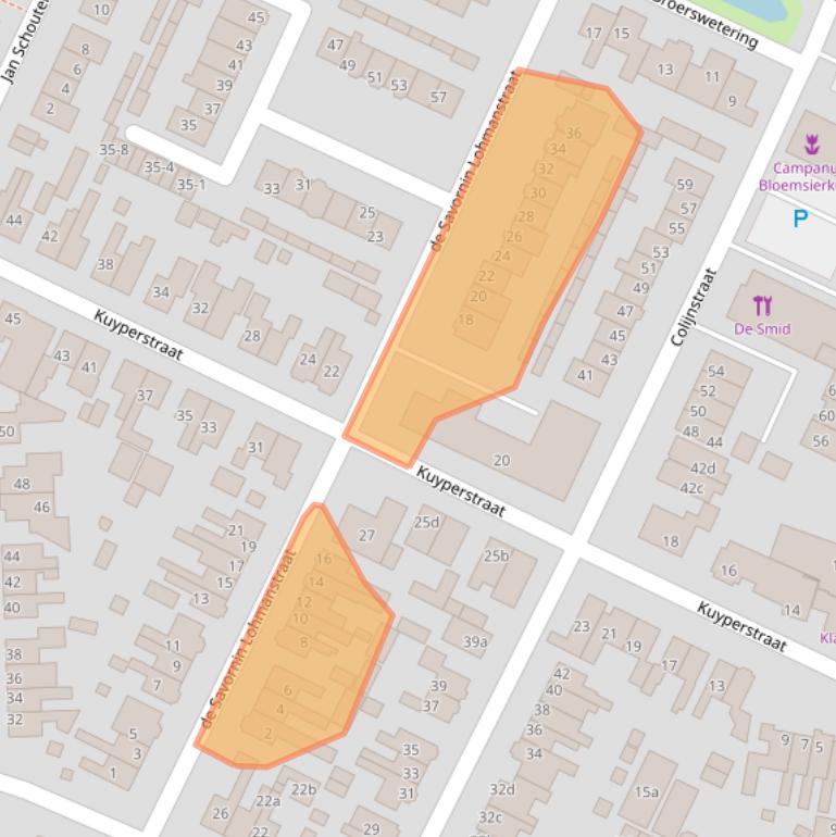 Kaart van postcodegebied 3752AW.