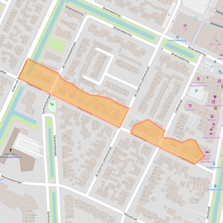 Kaart van postcodegebied 3752BD.