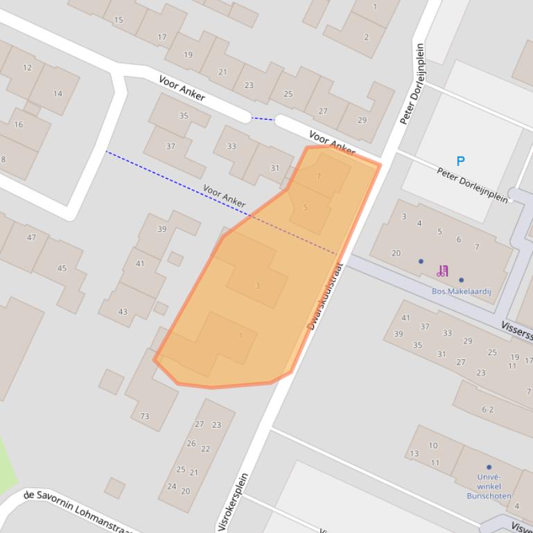 Kaart van postcodegebied 3752BW.