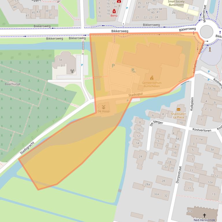 Kaart van postcodegebied 3752CL.