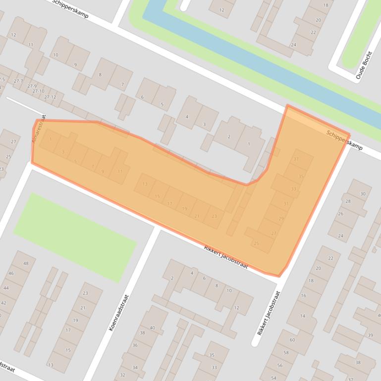 Kaart van postcodegebied 3752EB.