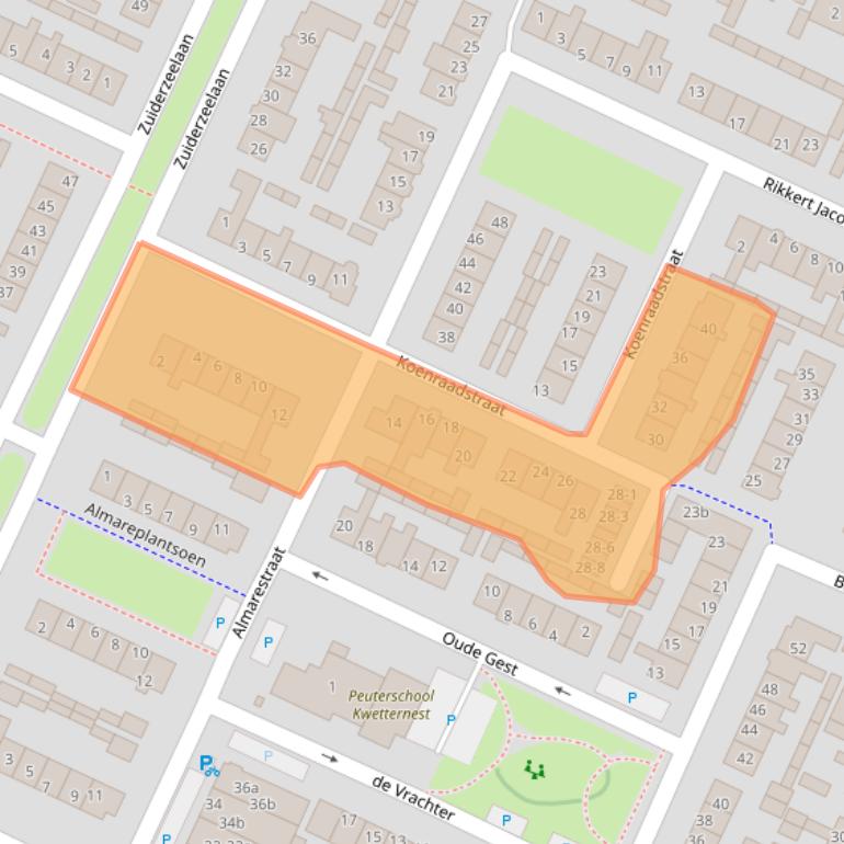 Kaart van postcodegebied 3752EE.