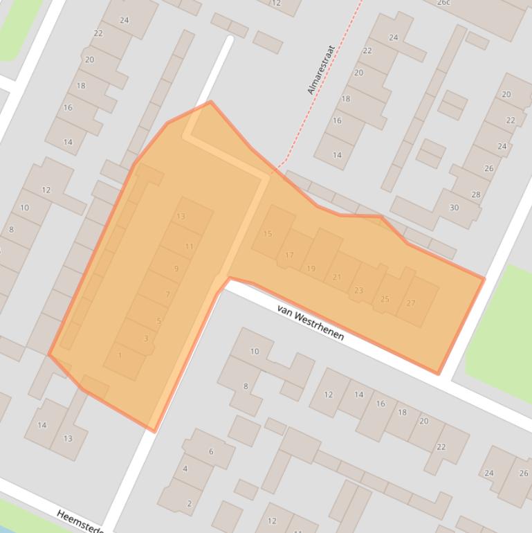 Kaart van postcodegebied 3752ET.