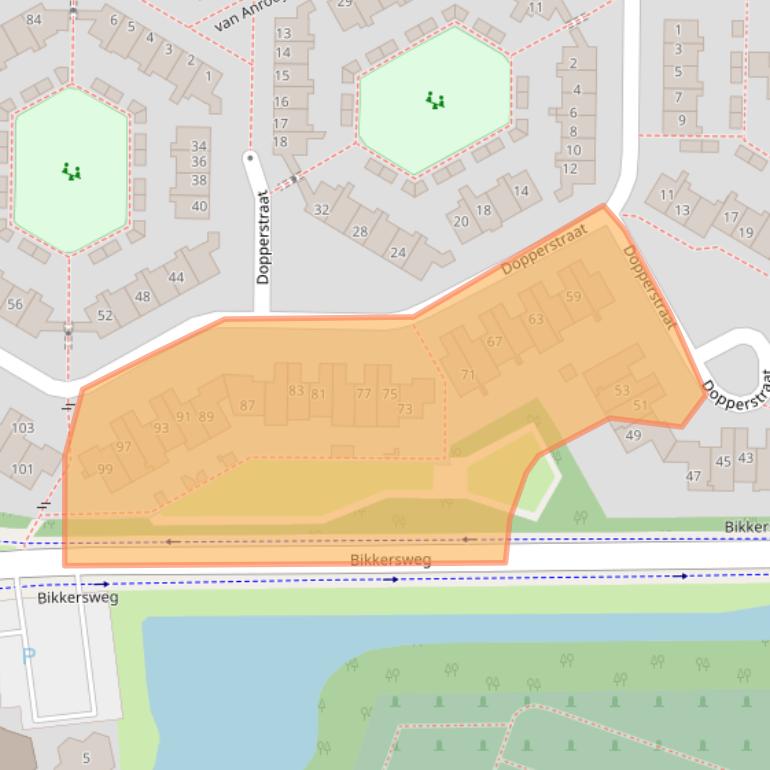 Kaart van postcodegebied 3752JB.