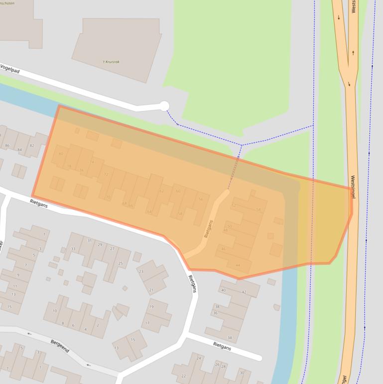 Kaart van postcodegebied 3752KJ.