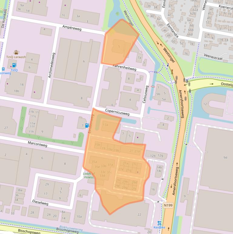 Kaart van postcodegebied 3752LW.