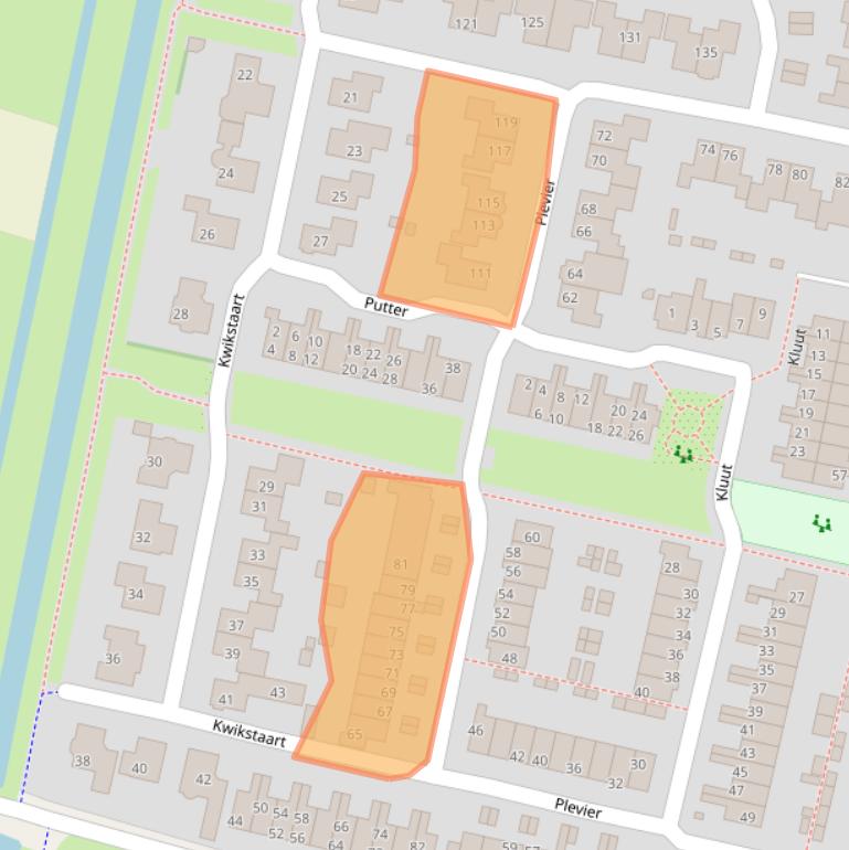 Kaart van postcodegebied 3752PB.