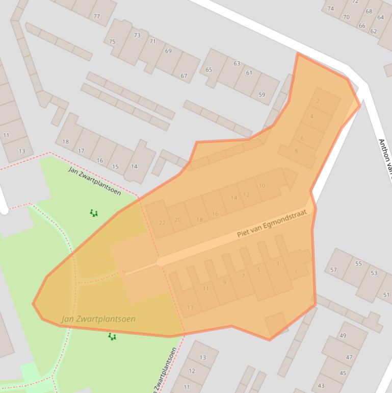 Kaart van postcodegebied 3752VH.