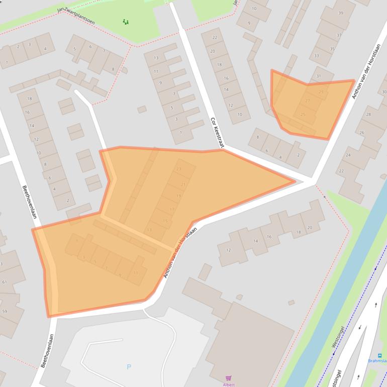 Kaart van postcodegebied 3752VK.