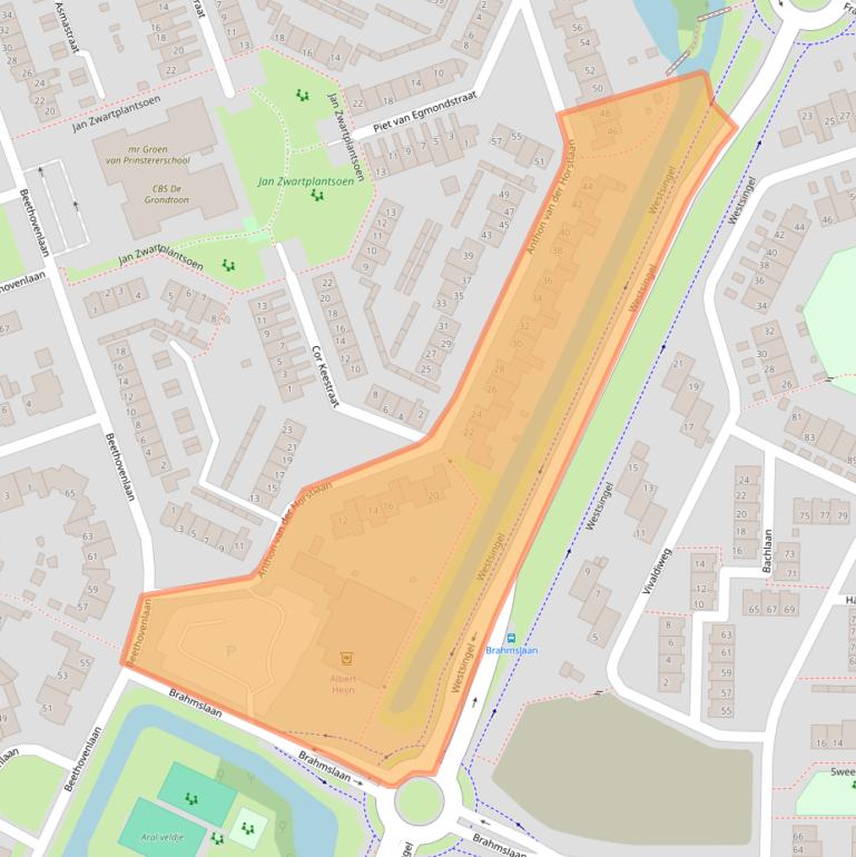 Kaart van postcodegebied 3752VN.