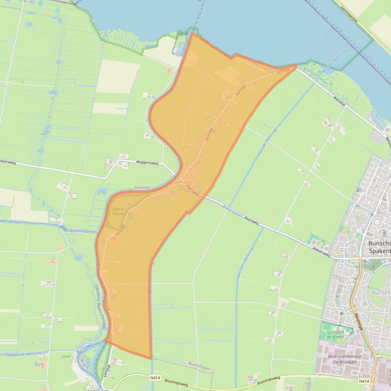 Kaart van postcodegebied 3754.