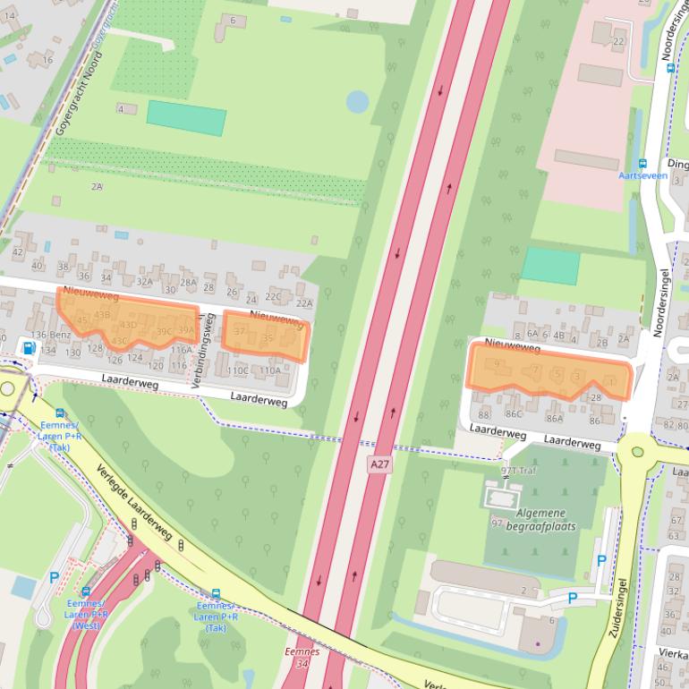 Kaart van postcodegebied 3755AB.