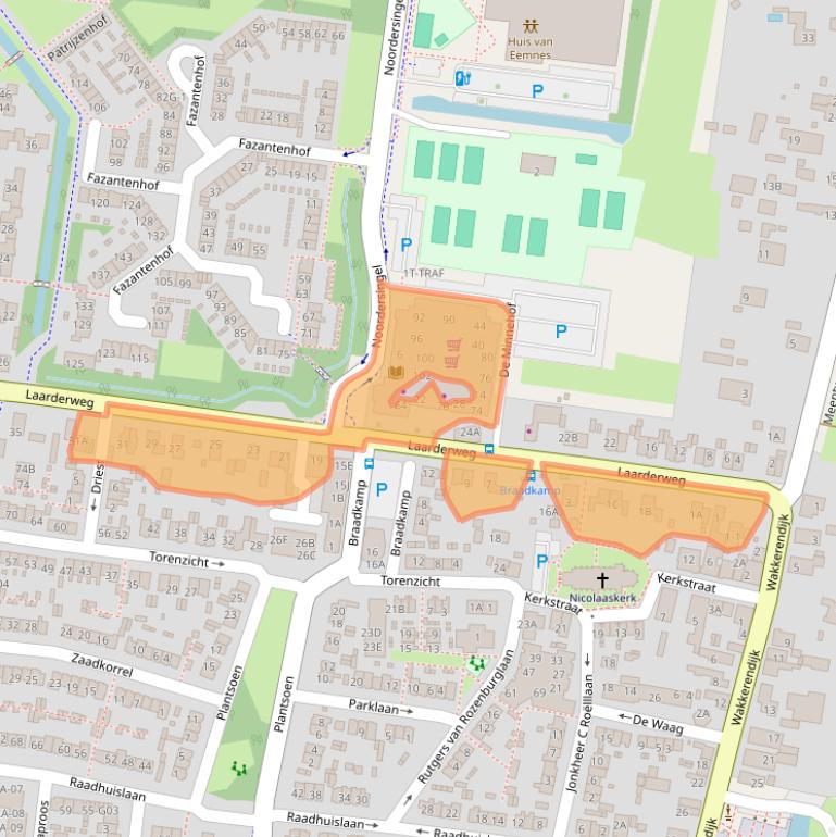 Kaart van postcodegebied 3755AK.
