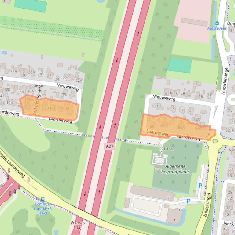 Kaart van postcodegebied 3755AS.