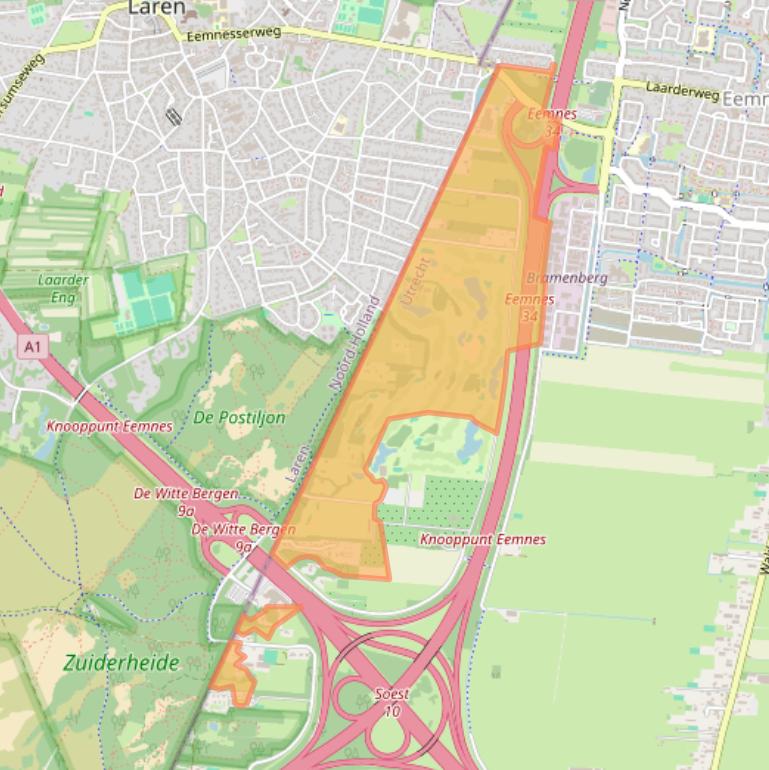 Kaart van postcodegebied 3755MX.