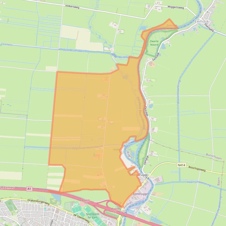 Kaart van postcodegebied 3755NM.