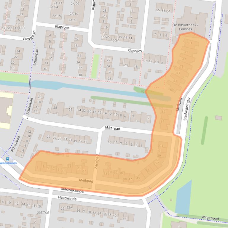 Kaart van postcodegebied 3755TM.