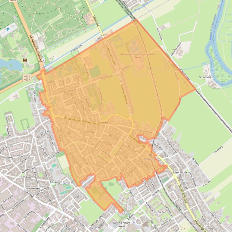 Kaart van postcodegebied 3761.