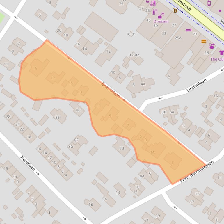 Kaart van postcodegebied 3761BB.