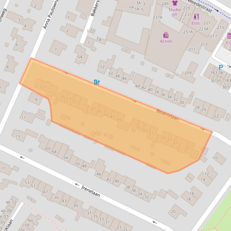 Kaart van postcodegebied 3761BC.