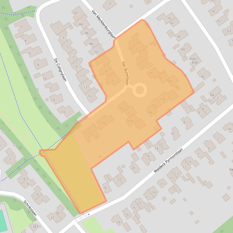 Kaart van postcodegebied 3761BZ.