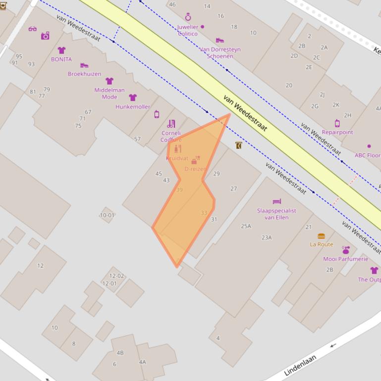 Kaart van postcodegebied 3761CC.