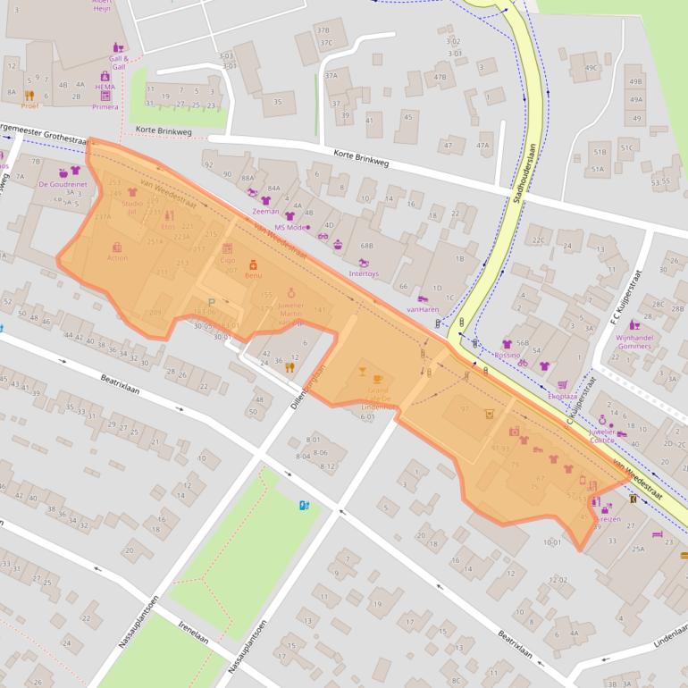 Kaart van postcodegebied 3761CD.