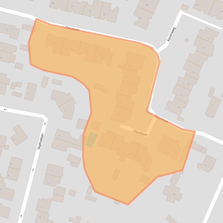 Kaart van postcodegebied 3761CX.