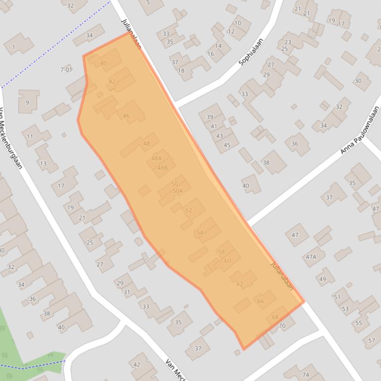 Kaart van postcodegebied 3761DG.