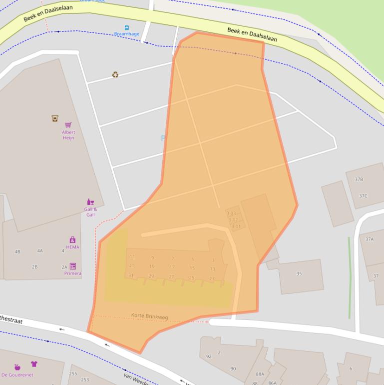 Kaart van postcodegebied 3761EB.