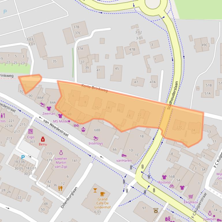 Kaart van postcodegebied 3761ED.