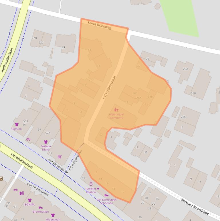 Kaart van postcodegebied 3761EG.