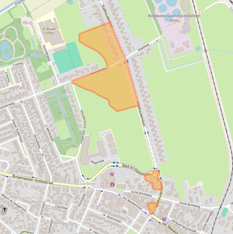 Kaart van postcodegebied 3761EJ.