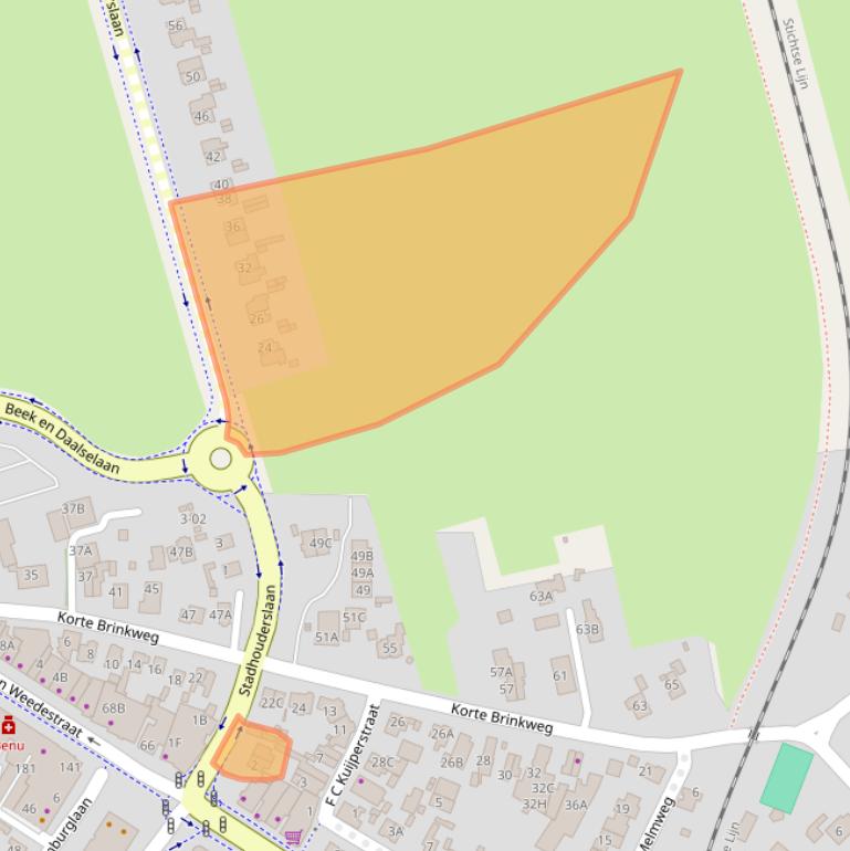 Kaart van postcodegebied 3761EL.