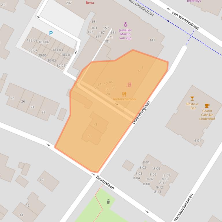 Kaart van postcodegebied 3761JA.