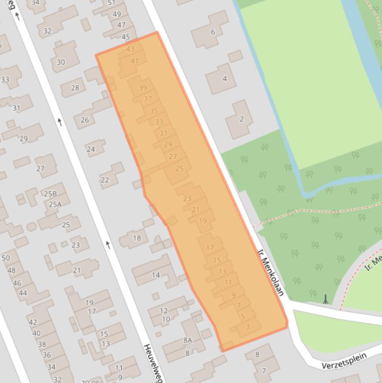 Kaart van postcodegebied 3761XJ.