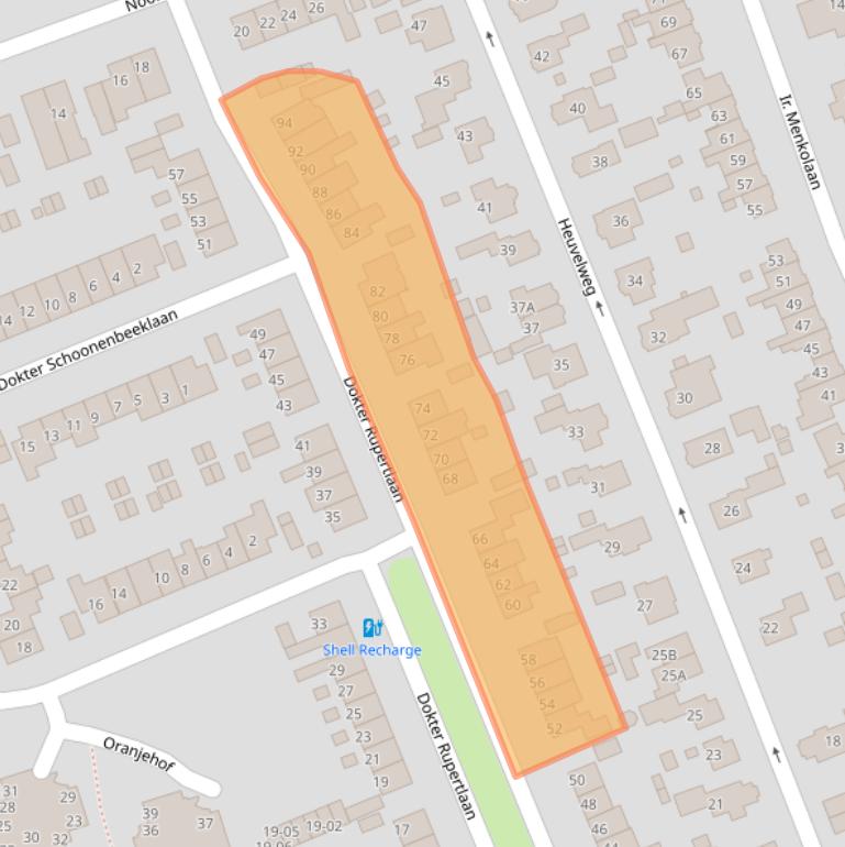 Kaart van postcodegebied 3761XV.