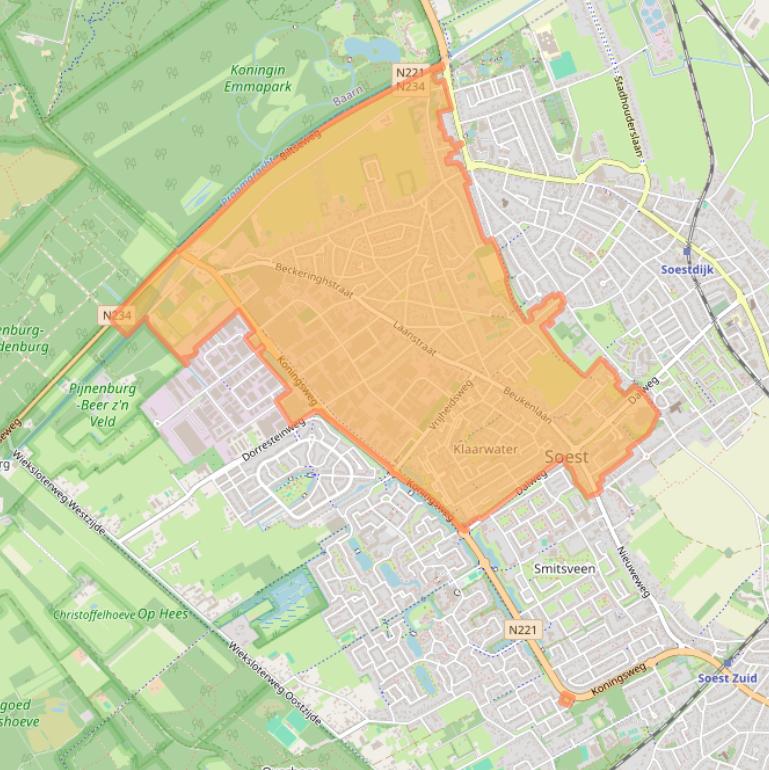 Kaart van postcodegebied 3762.