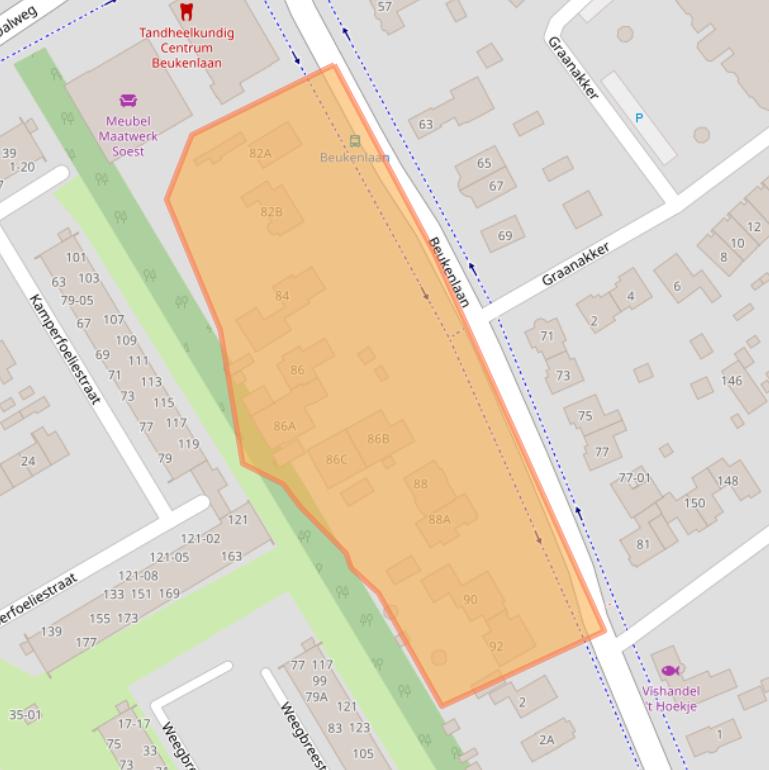 Kaart van postcodegebied 3762AK.