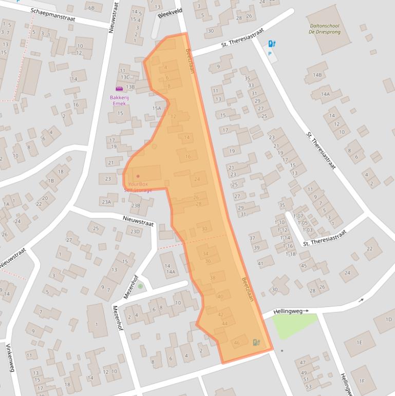 Kaart van postcodegebied 3762CE.