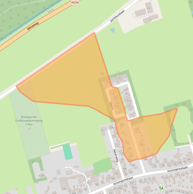 Kaart van postcodegebied 3762DX.