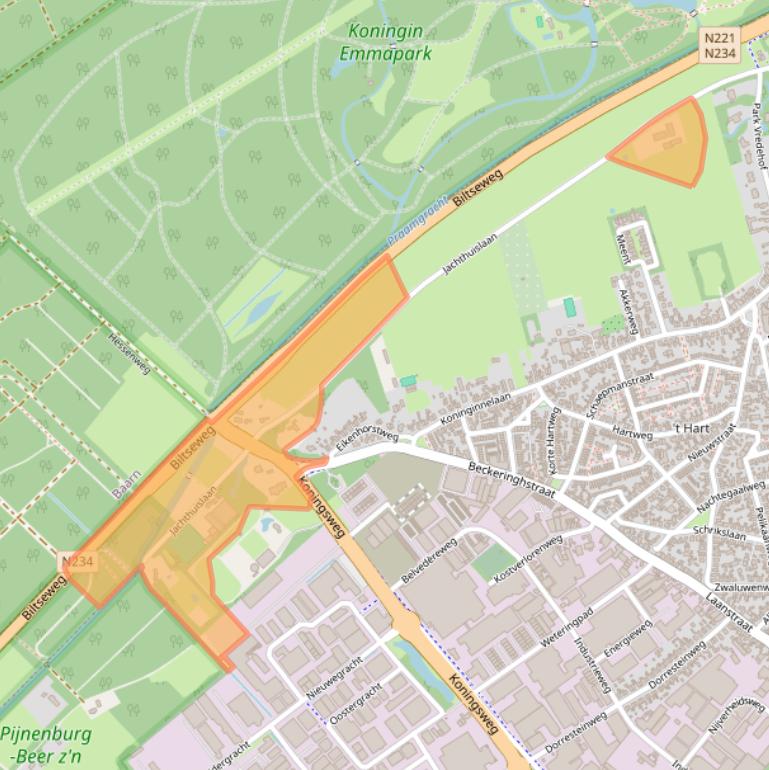 Kaart van postcodegebied 3762LB.